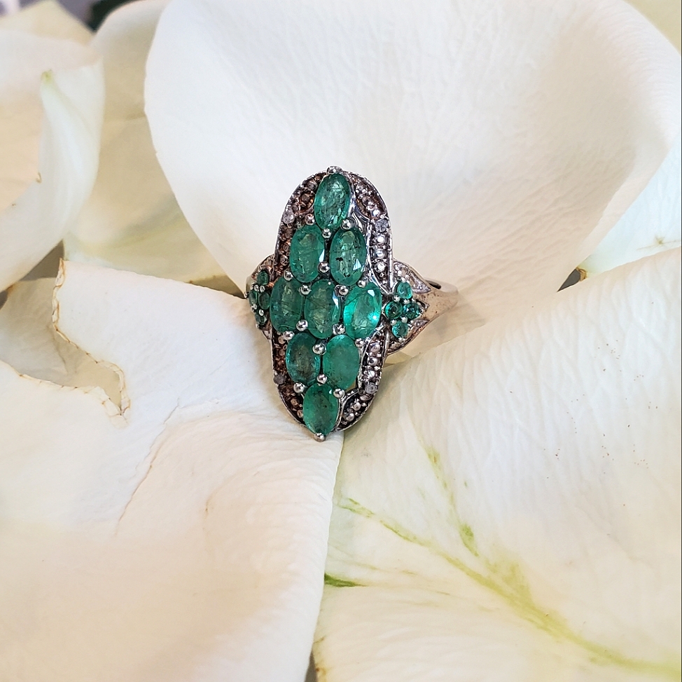 Emily Emerald & Diamond Ring